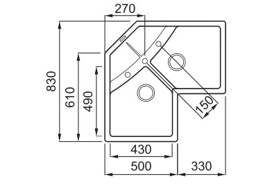 Mosogatótálca, Elleci Mosogatótálca Unico CORNER sarok G51 avena
