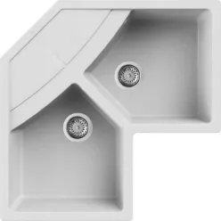   Mosogatótálca, Elleci Mosogatótálca Unico corner sarok G68 Bianco