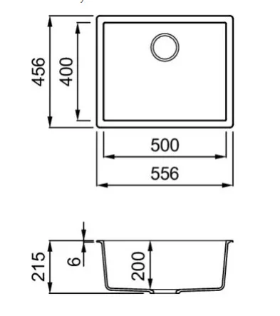 Mosogatótálca, Elleci Mosogatótálca Zen 105 K86 Black