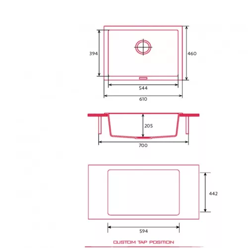 Mosogatótálca, Nodor Mosogatótálca NorGranite 55.40 1B BG beige
