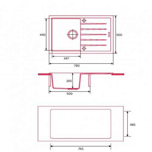 Mosogatótálca, Nodor Mosogatótálca NorGranite 78.50 1B 1D WH fehér