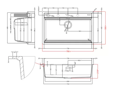 Mosogatótálca, Elleci Mosogatótálca Best-F 130 Workstation G40 Nero