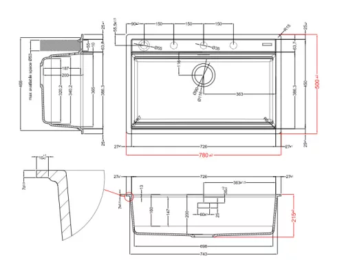 Mosogatótálca, Elleci Mosogatótálca Best-F 130 Keratek K96 White