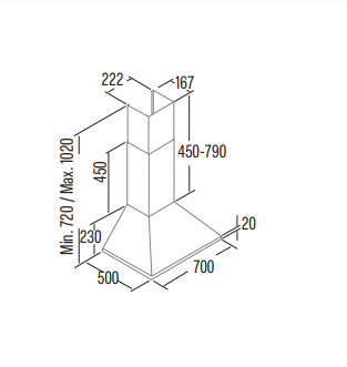 Páraelszívó, Cata Páraelszívó OMEGA 700 WH/M fehér