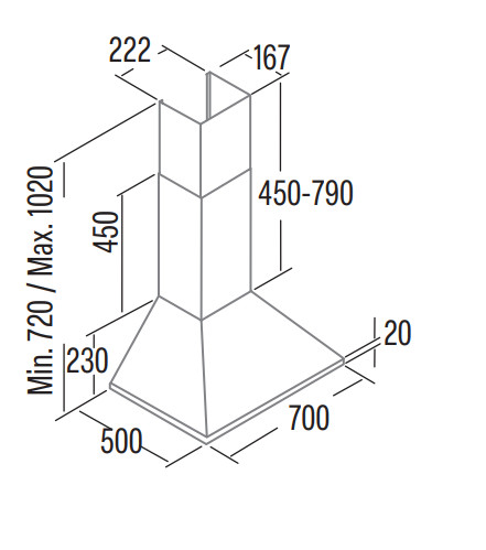 Páraelszívó, Cata Páraelszívó OMEGA 700 X/M inox