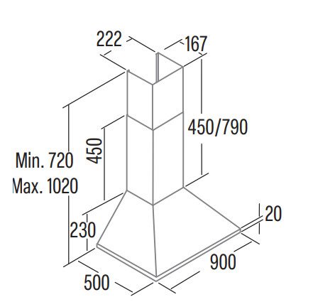 Páraelszívó, Cata Páraelszívó OMEGA 900 X/M inox