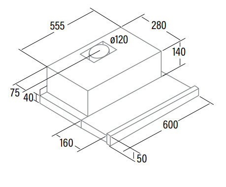 Páraelszívó, Cata Páraelszívó TF-5260 WH/L fehér (2 motoros) + FA125/3 bekötő szett