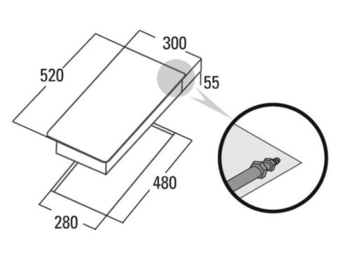 Beépíthető főzőlap, Cata Beépíthető domino gázfőzőlap SCI-3002 BK