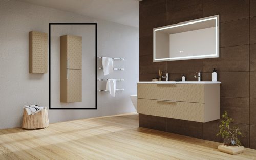 Fali szekrény, Tboss Carvea F140 2A kiegészítőszekrény, balos, króm fogantyúval