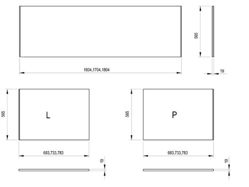Oldallap, Ravak Kád oldallap 70 fehér balos (MDF) X000001699
