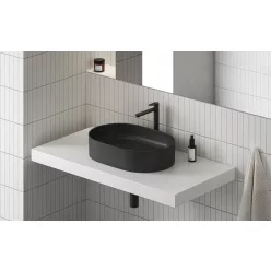   Mosdó, Ravak Mosdó Ceramic 550 O Slim kerámia, matt fekete XJX0D155000