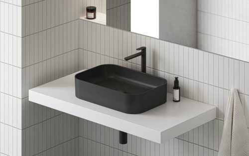 Mosdó, Ravak Mosdó Ceramic 550 R Slim kerámia, matt fekete XJX0D155001
