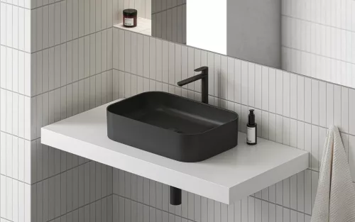 Mosdó, Ravak Mosdó Ceramic 550 R Slim kerámia, matt fekete XJX0D155001