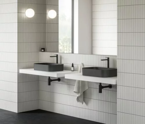 Mosdó, Ravak Mosdó Ceramic 550 R Slim kerámia, matt fekete XJX0D155001