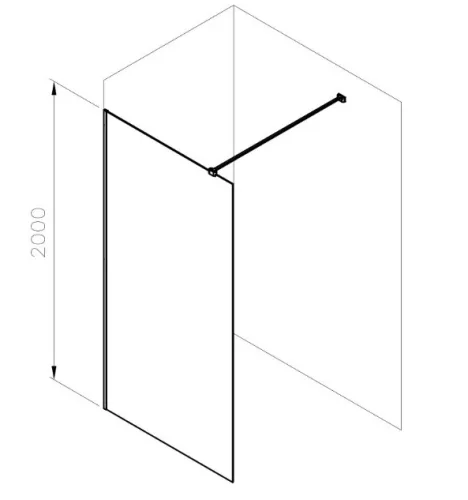 Walk-in, Ravak Walk In Wall Air-120 Fekete +Transparent, merevítővel GW9WG0300Z1C