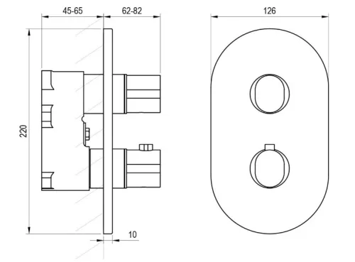 Falba süllyesztett csaptelep, Ravak Chrome II CR II 067.00CR II.O3.RB071 termosztátos, belső egys