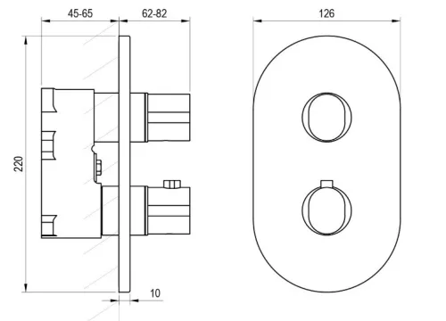 Falba süllyesztett csaptelep, Ravak Chrome II CR II 067.20BL.O3.RB071 termosztátos, belső egység