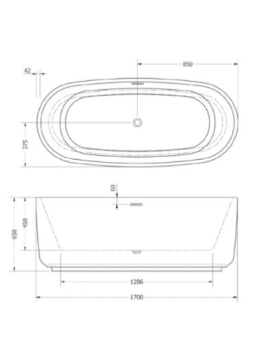 Kád, Aquatrend Float szabadonálló akril led hangulatvilágítással