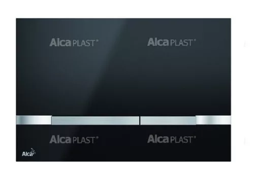 Öblítőtartály nyomólap, Alca nyomólap fekete STRIPE-BLACK