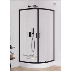   Zuhanykabin, Roltechnik New Trendy - Suvia Black 90x90 K-3563/K-5116 íves zuhanykabin
