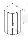 Zuhanykabin, Roltechnik New Trendy - Suvia Black 90x90 K-3563/K-5116 íves zuhanykabin