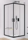 Zuhanykabin, Roltechnik New Trendy - Suvia Black 90x90 K-3565, szögletes zuhanykabin