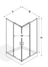Zuhanykabin, Roltechnik New Trendy - Suvia Black 90x90 K-3565, szögletes zuhanykabin