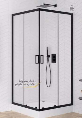 Zuhanykabin, Roltechnik New Trendy-Suvia Black 90x90,szögletes,zuhanytálcával ZS-0012/ZS-0040