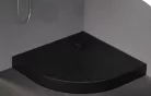 Zuhanytálca, Roltechnik 80x80, íves, fekete B-0558