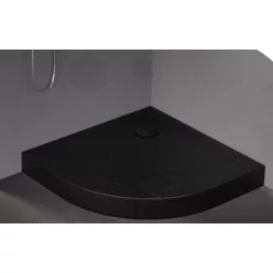 Zuhanytálca, Roltechnik 80x80, íves, fekete B-0558