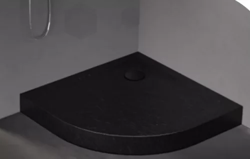 Zuhanytálca, Roltechnik 90x90, íves, fekete B-0559