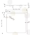 Zuhanytálca, Roltechnik 90x90, szögletes, fekete B-0563