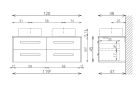 Alsó szekrény, Tboss Lido 120 4F 2M A3270 MK 000 ROCA GAP R40 mosdóval