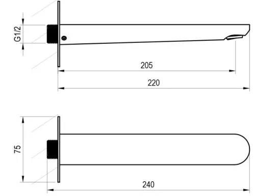 Egyéb csaptelep, Ravak EL 027.10WV Kifolyókar, White Velvet X07P803