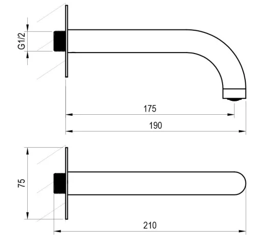 Egyéb csaptelep, Ravak ES 027.00CR Kifolyókar, Chrome X07P797
