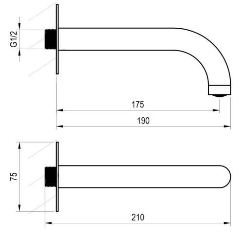 Egyéb csaptelep, Ravak ES 027.60RGB Kifolyókar, Rose Gold Brushed X07P801