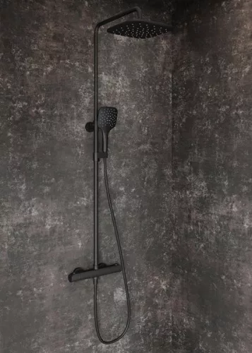 Zuhanyszett, Ravak 091.20BL Termosztátos zuhanyoszlop, szettel, fekete X070443