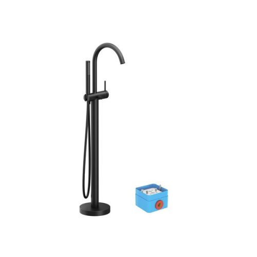 Kádtöltő csaptelep, Ravak FM 082.20BL.RB07A Padlón álló kádcsaptelep (R-box-szal), fekete X070437