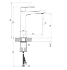 Mosdó csaptelep, Ravak LF 014.20BL Mosdócsaptelep 240 mm, lefolyó nélkül, fekete X070477