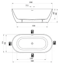 Kád, Ravak Freedom O Tec 170x77 Smoke Grey/fehér szabadonálló, fehér lefolyóval CD31500000