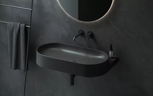 Mosdó, Ravak Yard 800 kerámia, túlfolyó nélkül, matt fekete XJX0D080000
