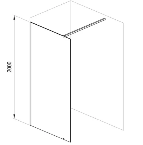 Walk-in, Ravak Walk In Wall-110 v.200 fehér+transparent GW9WD0E00Z1