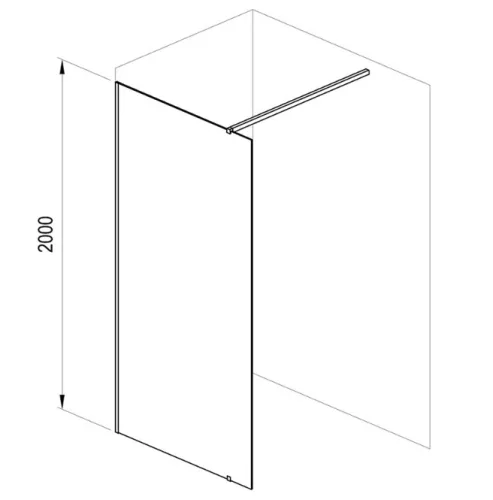 Walk-in, Ravak Walk In Wall-60 v.200 fekete+transparent GW9W00300Z1