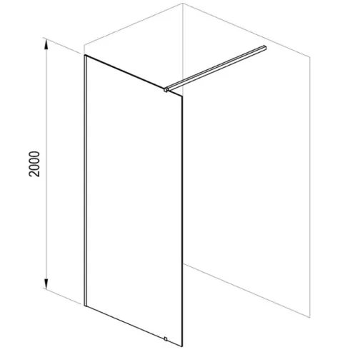 Walk-in, Ravak Walk In Wall-70 v.200 fekete+transparent GW9W10300Z1