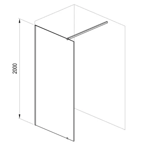 Walk-in, Ravak Walk In Wall-80 v.200 fekete+transparent GW9W40300Z1