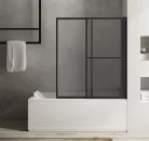 Kádparaván, Sapho Polysan OLBIA teleszkópos kádparaván, 123 cm, matt fekete 30317B