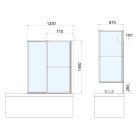 Kádparaván, Sapho Polysan OLBIA teleszkópos kádparaván, 123 cm, matt fekete 30317B