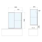 Kádparaván, Sapho Polysan OLBIA teleszkópos kádparaván, 123 cm, matt fekete 30317B