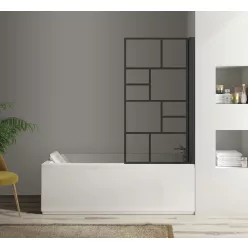   Kádparaván, Sapho Polysan PARANA teleszkópos kádparaván, 80 cm, matt fekete