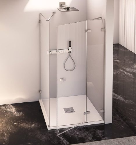 Zuhanyajtó, Sapho Polysan FORTIS EDGE nyílóajtó sarokbelépéshez, 120 cm, jobbos FL1212R